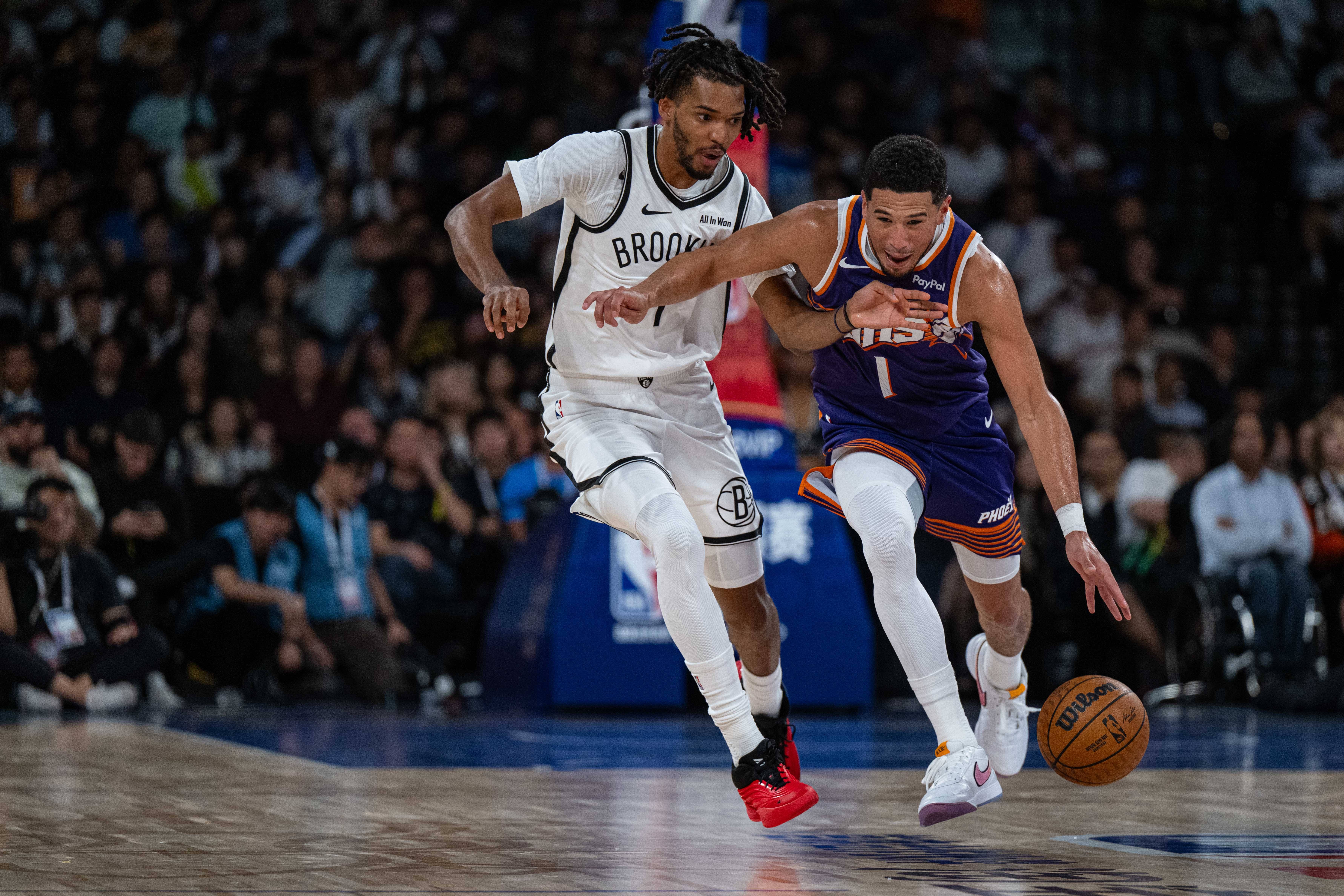 (体育)籃(lán)球——NBA季前(qián)赛:太阳胜籃(lán)网